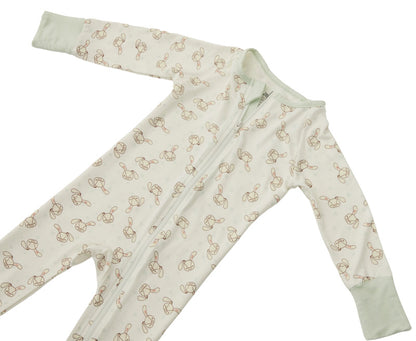 Zelkii long-sleeve bamboo pyjamas in a bunny design.