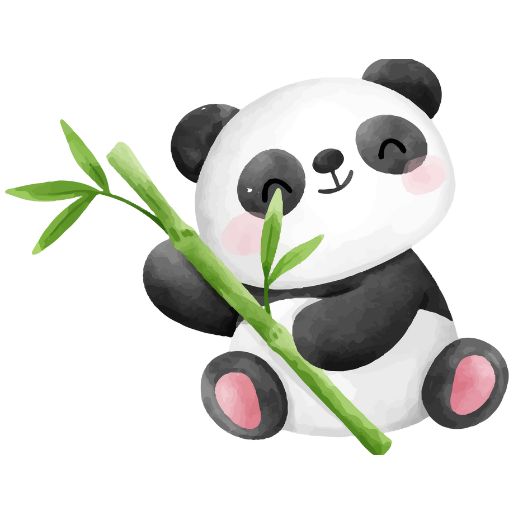 Image of bamboo being held by a panda. 